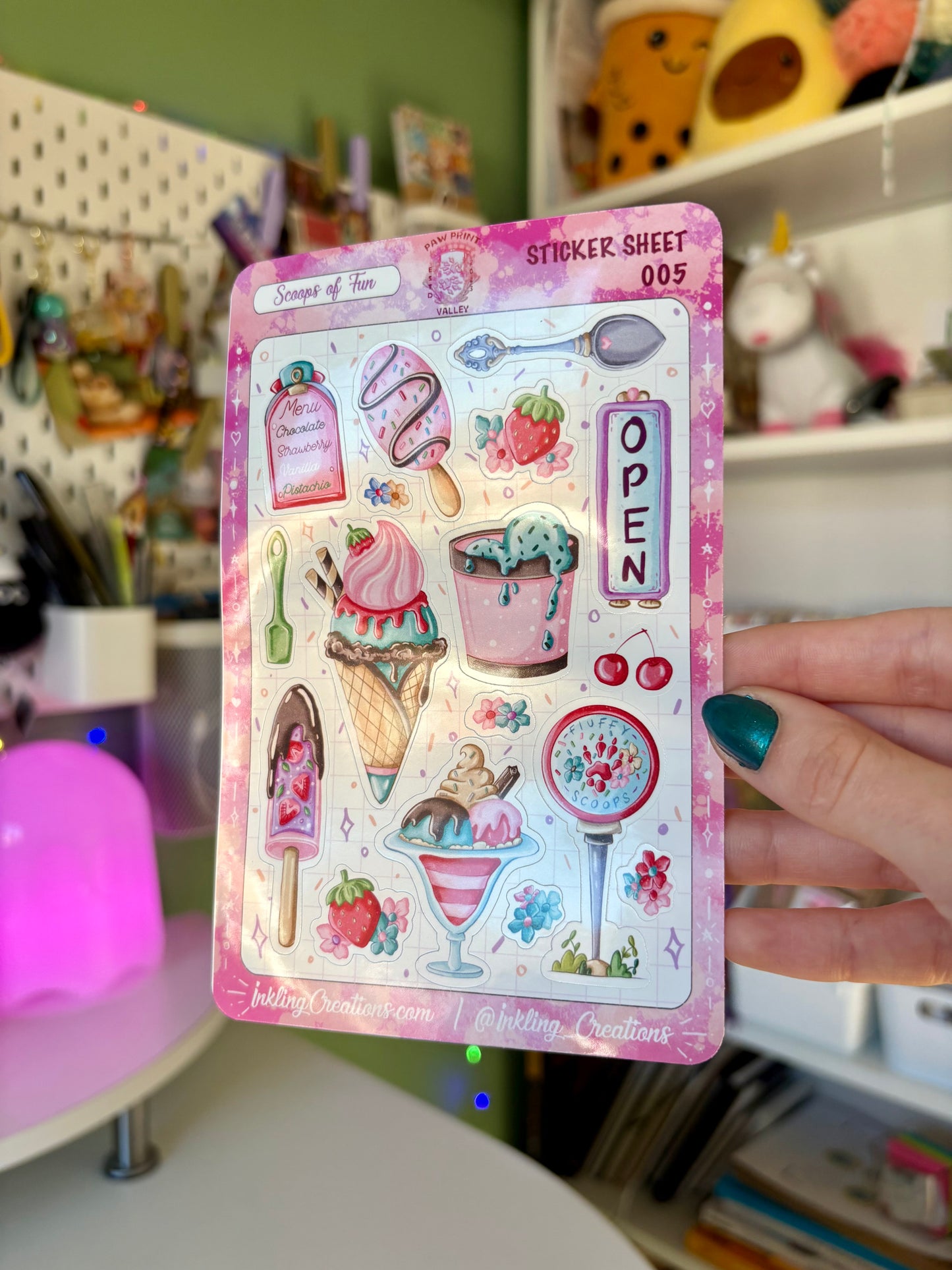 005 Scoops of Fun Sticker Sheet | Scoop Up Some Sweetness with Marlow 🍦🐿️