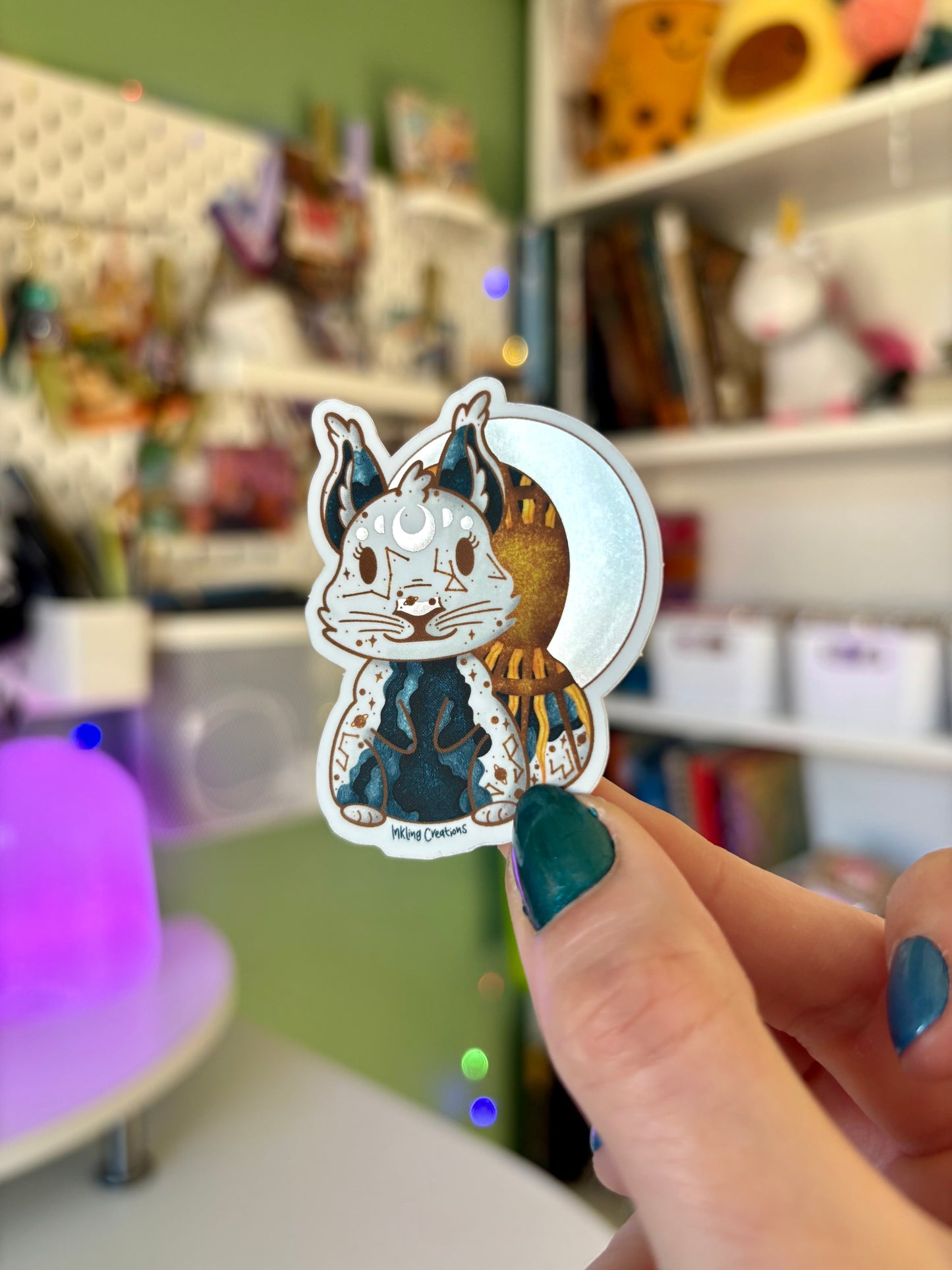 Luna the Celestial Squirrel Sticker 🌙✨ – A Heavenly Glow with a Pearlescent Touch!