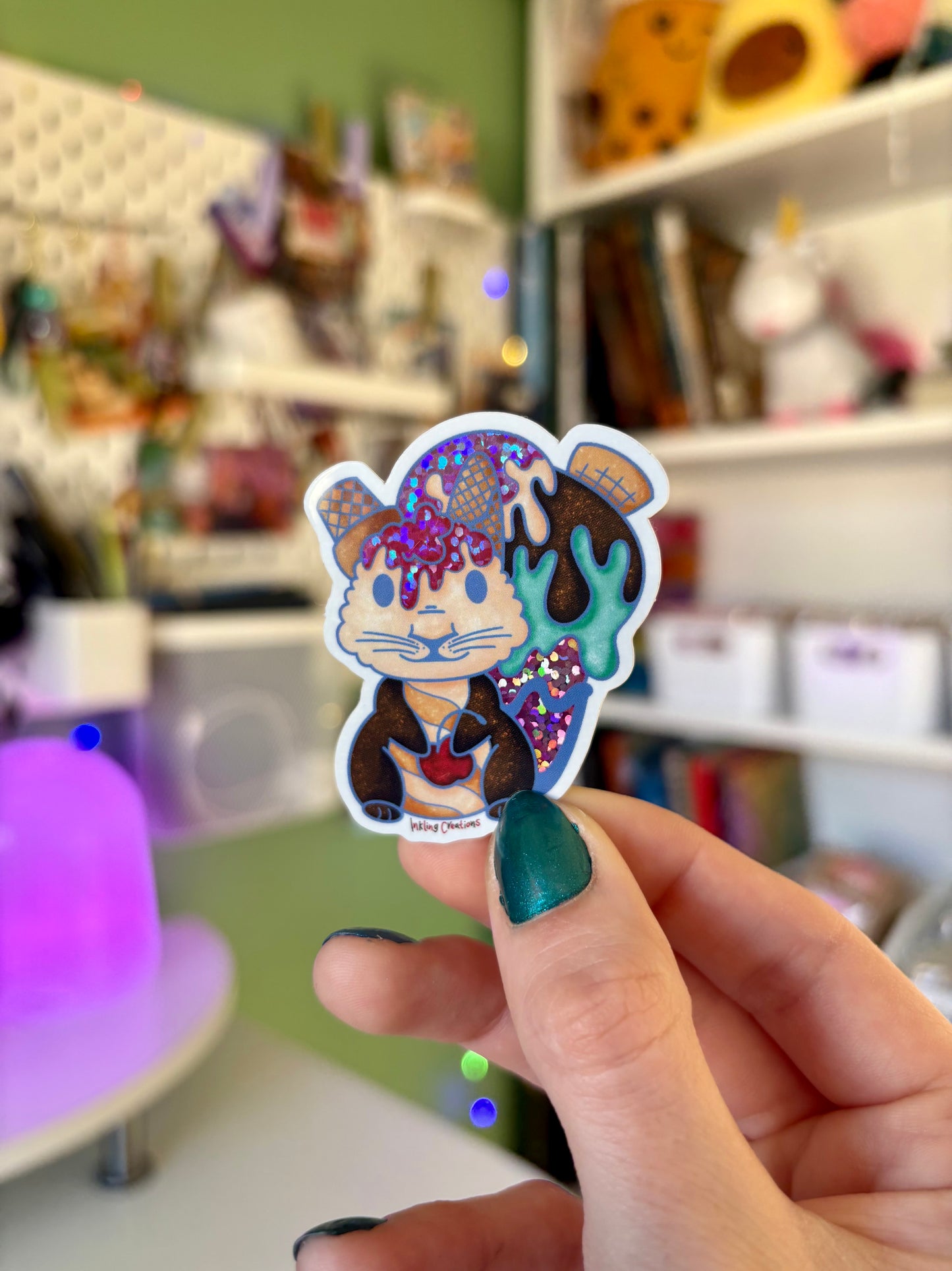 Marlow the Ice Cream Squirrel Sticker | Sweet, Sparkly, and Totally Irresistible! 🍦✨